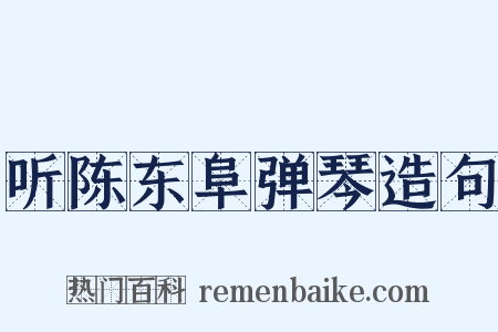 听陈东阜弹琴造句是什么意思的图片